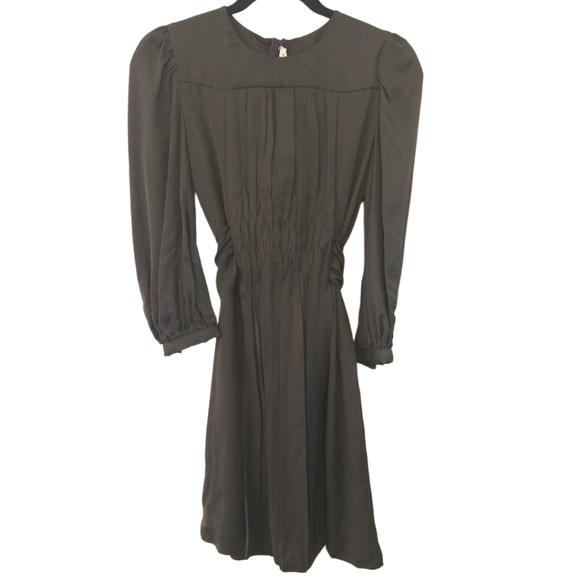 Prada Gray Pleated Tie Back 3/4 Sleeve Dress. NWT. Size 40 - Picture 1 of 6